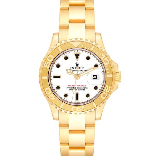 Photo of Rolex Yachtmaster 29 Yellow Gold White Dial Ladies Watch 69628