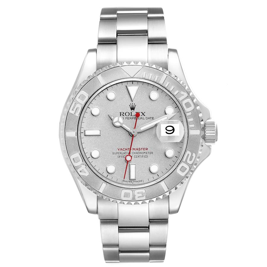 Rolex Yachtmaster Platinum Dial Bezel Steel Mens Watch 16622 ...