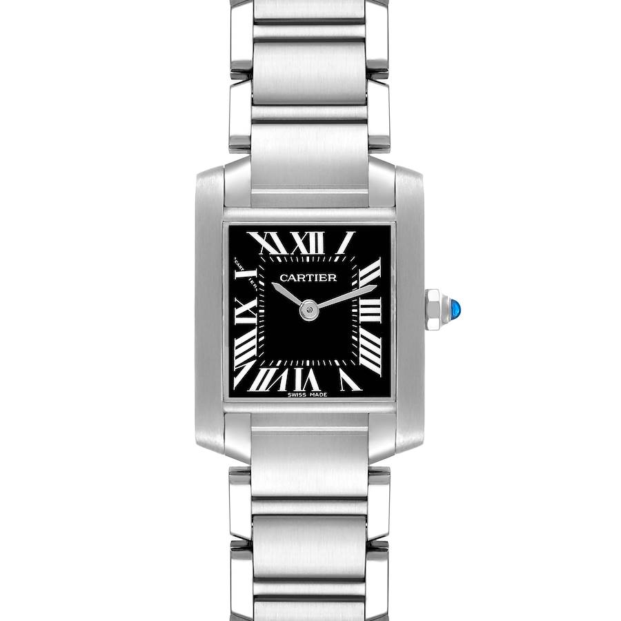 Cartier Tank Francaise Black Dial Steel Ladies Watch W51026Q3 SwissWatchExpo