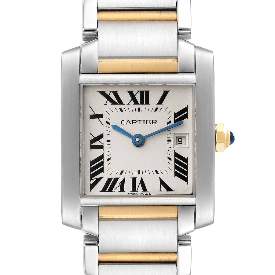 Cartier Tank Francaise Midsize Steel Yellow Gold Watch W51012Q4 Box Papers SwissWatchExpo