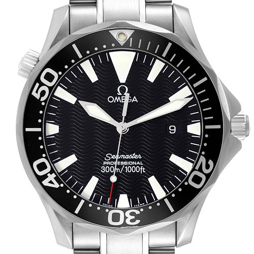 Photo of Omega Seamaster 41mm Black Dial Steel Mens Watch 2264.50.00 Card