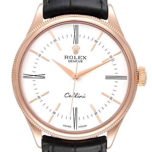 Photo of NOT FOR SALE -- Rolex Cellini Time White Dial EveRose Gold Mens Watch 50505 Box Card -- PARTIAL PAYMENT