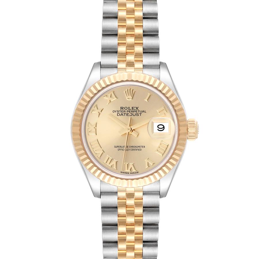 Rolex Datejust 28 Steel Yellow Gold Champagne Dial Ladies Watch 279173 Box Card SwissWatchExpo