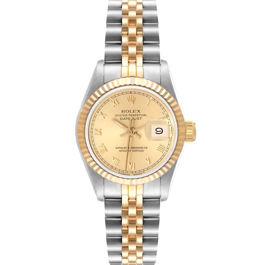 NOT FR SALE Rolex Datejust Steel Yellow Gold Champagne Roman Dial Ladies Watch 69173 Partial Payment SwissWatchExpo