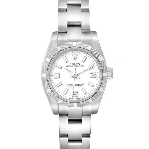 Photo of Rolex Oyster Perpetual White Dial Oyster Bracelet Steel Ladies Watch 176210 Box Card
