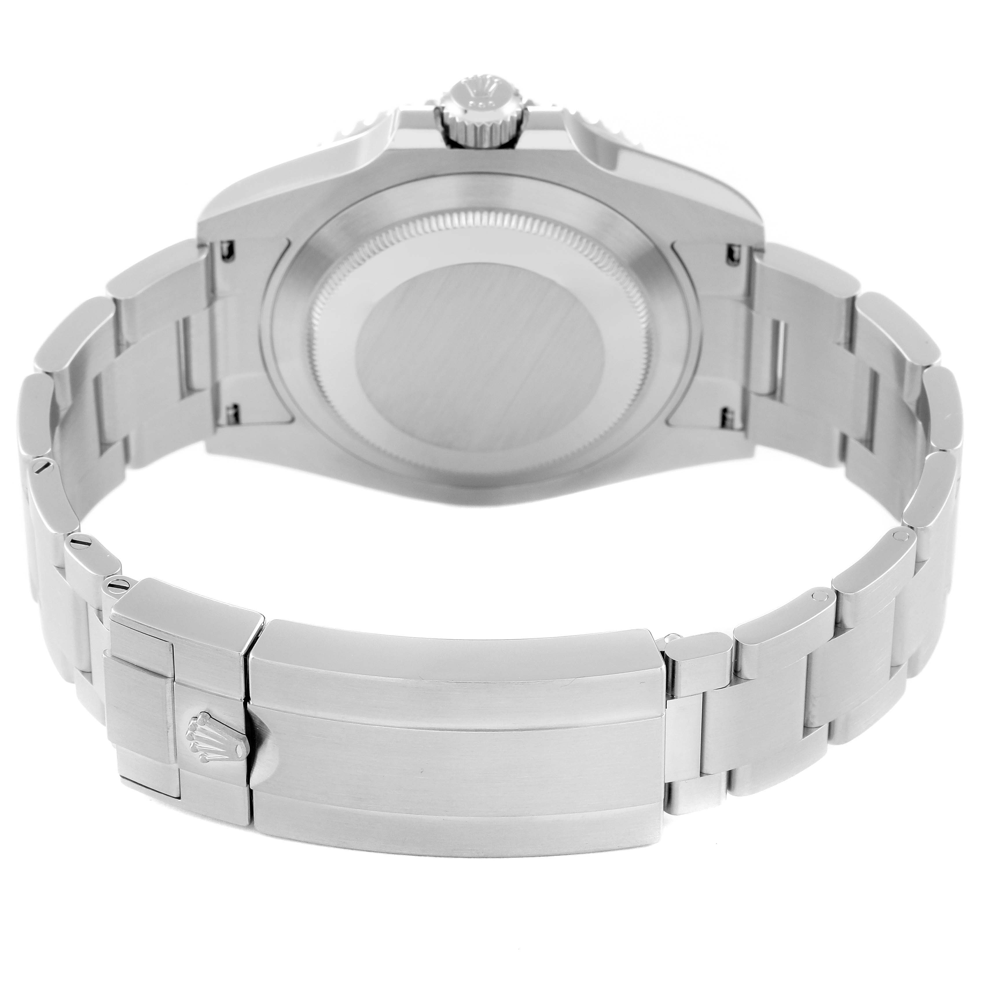 This image shows the back case and bracelet of the Rolex Submariner 126610LN Men
s Stainless Steel Black Dial 126610LN Men
s Stainless Steel Black Dial watch from a rear angle.