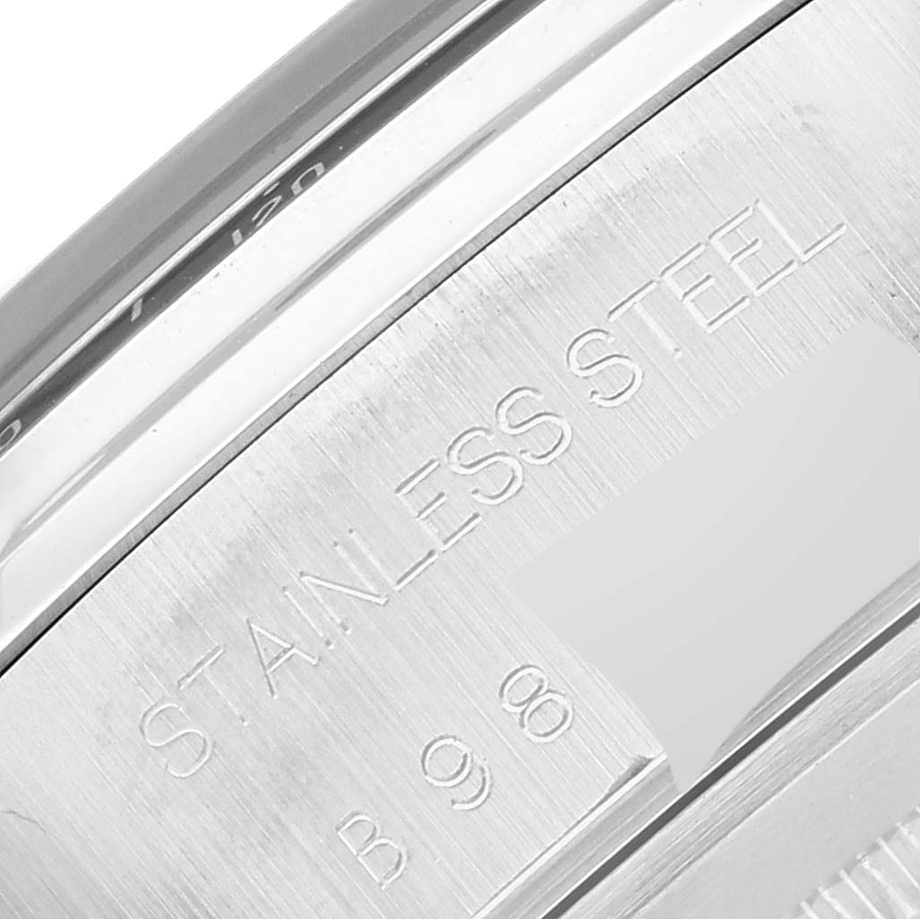 This image shows a close-up of the stainless steel case back, specifically the engraved text, of the Tudor Prince model watch.