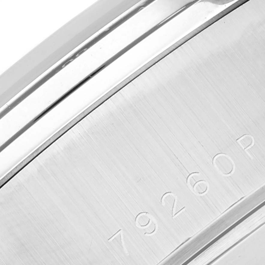 This image shows a close-up of the case back with engraving on the Tudor Prince model watch.