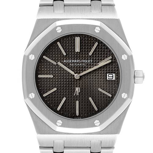 This Audemars Piguet Royal Oak 5402ST Men's Stainless Steel Black Dial watch is shown from a front angle, displaying the dial, bezel, case, and part of the bracelet.
