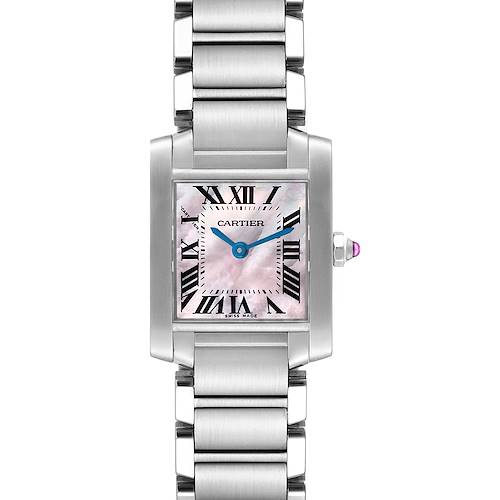 Photo of Cartier Tank Francaise Pink Mother Of Pearl Dial Steel Ladies Watch W51028Q3