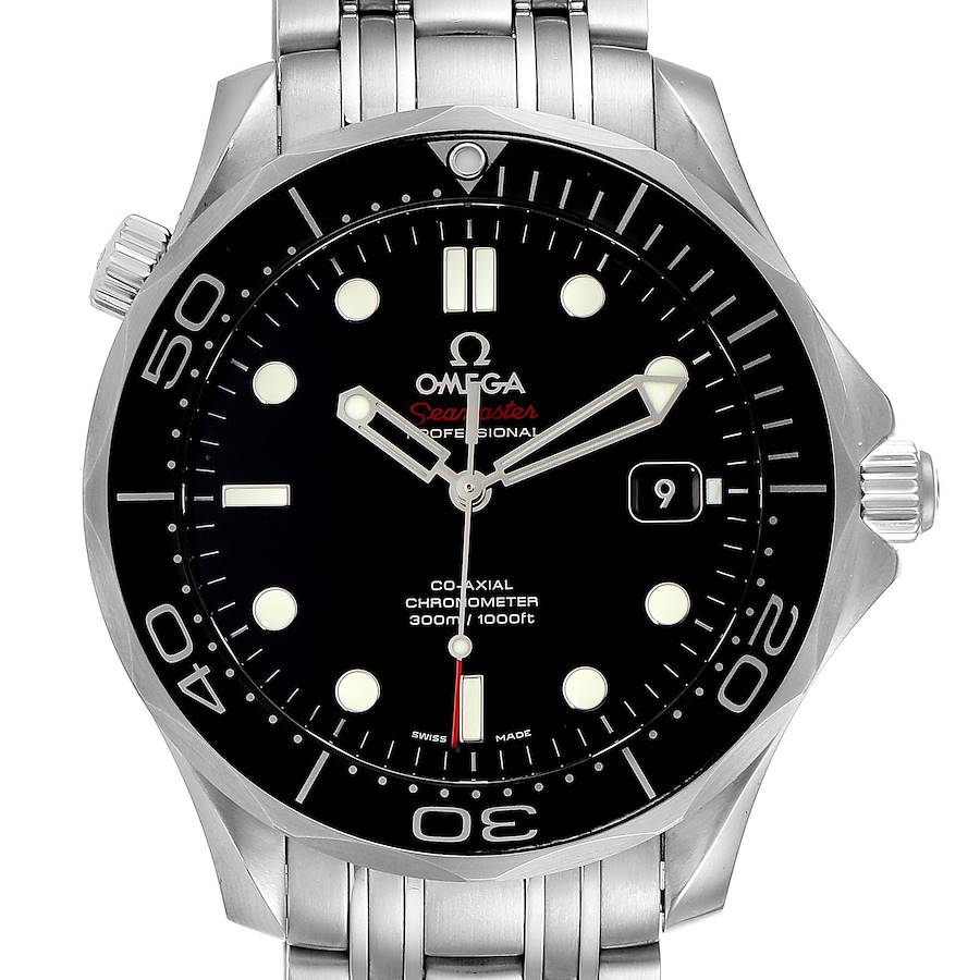 Omega Seamaster 41 Co-Axial Black Dial Mens Watch 212.30.41.20.01.003 Box Card SwissWatchExpo