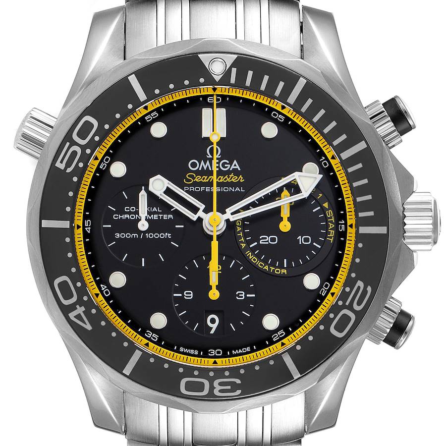 Omega Seamaster Regatta Yellow Hands Watch 212.30.44.50.01.002 Unworn SwissWatchExpo