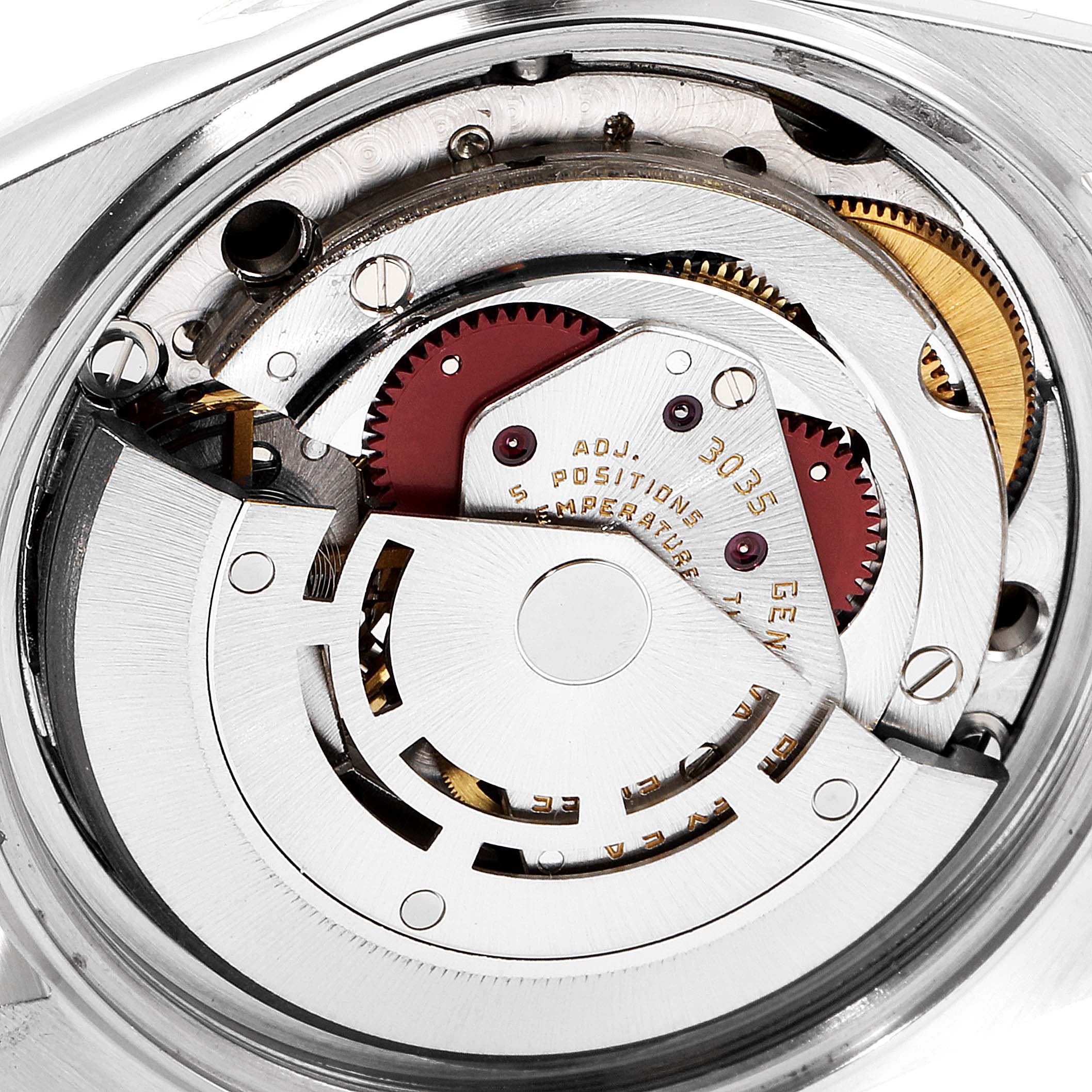 The image shows a close-up view of the movement components of a Rolex Vintage Collection 16013 Men's Steel and Gold (two tone) Champagne Dial 16013 Men's Steel and Gold (two tone) Champagne Dial watch.