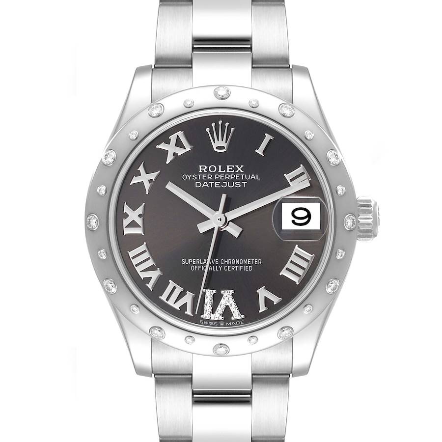 Rolex Datejust Midsize Steel White Gold Diamond Ladies Watch 278344 Box Card SwissWatchExpo
