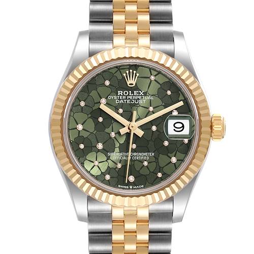 Photo of Rolex Datejust Midsize Steel Yellow Gold Floral Diamond Dial Ladies Watch 278273 Unworn