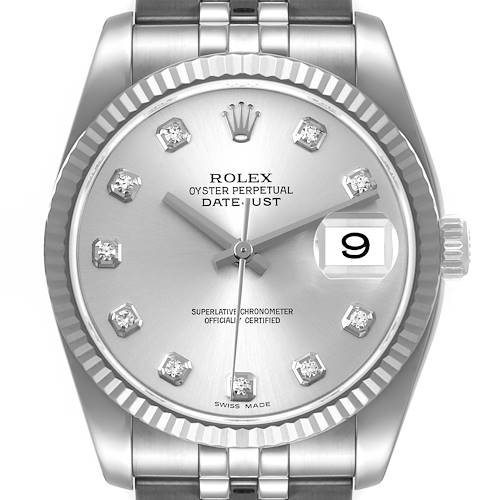Photo of NOT FOR SALE Rolex Datejust Steel White Gold Diamond Dial Mens Watch 116234 PARTIAL PAYMENT