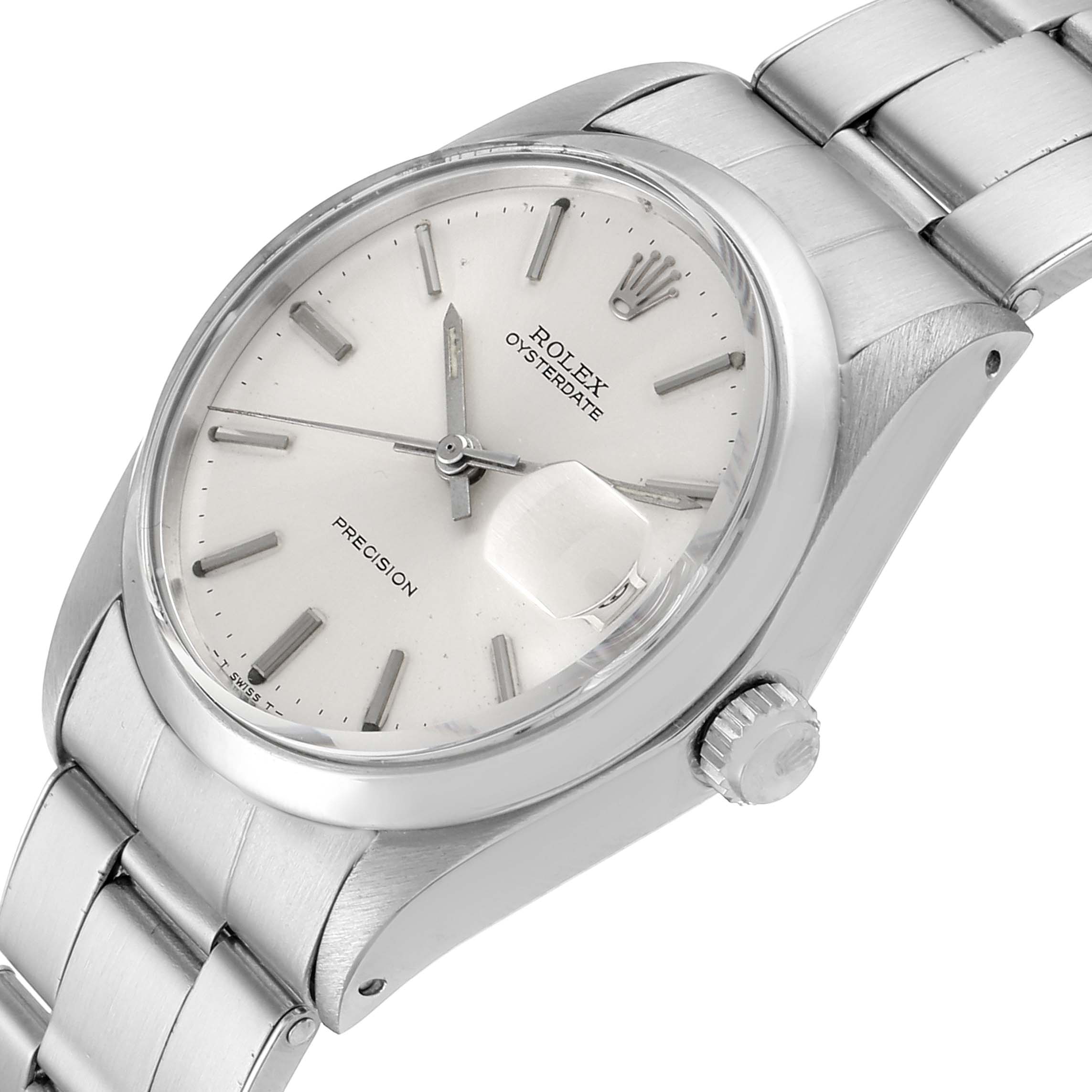 The Rolex Vintage Collection 6694 Men
s Stainless Steel Silver Dial 6694 Men
s Stainless Steel Silver Dial model is shown from a front angled view, highlighting the dial, crown, and part of the bracelet.