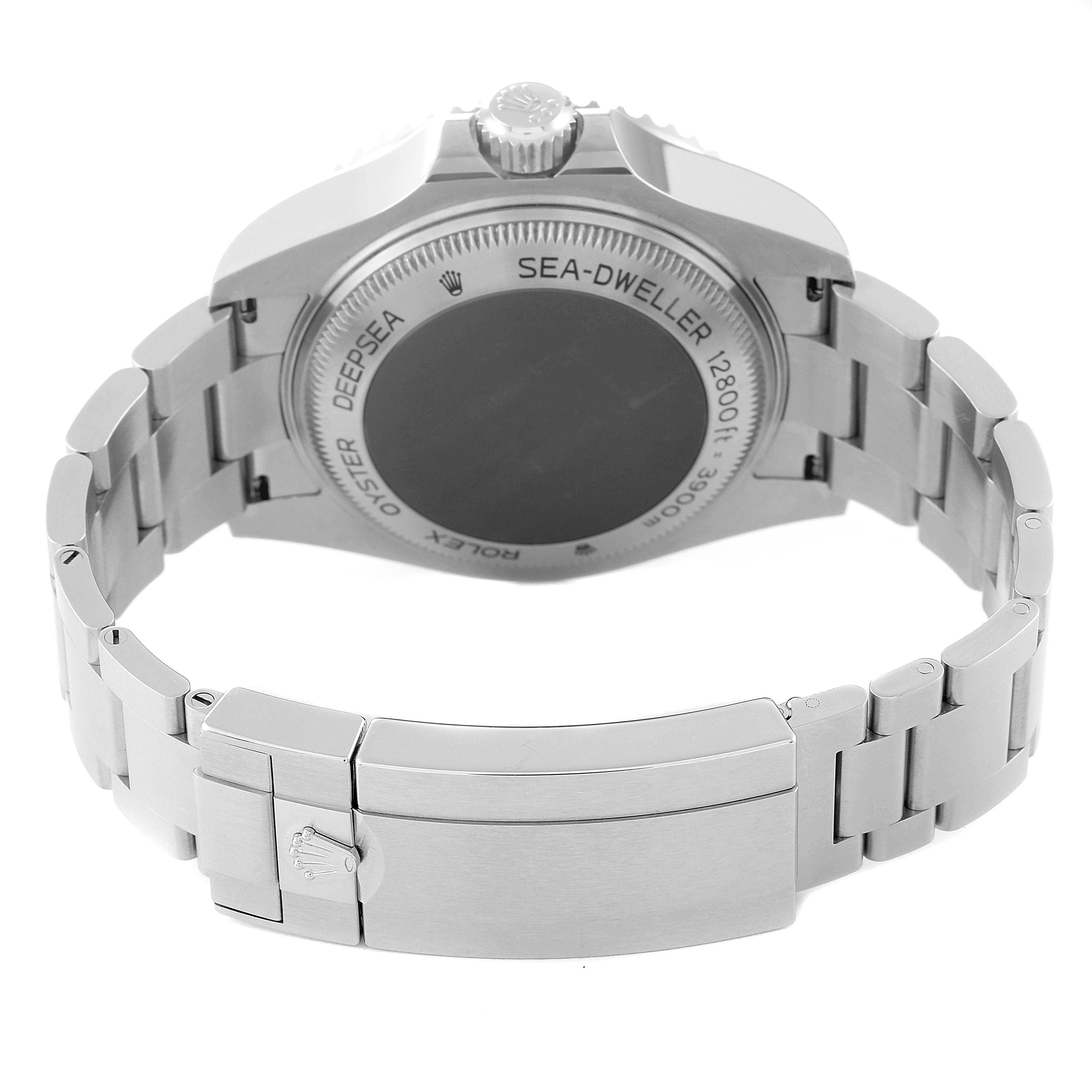 The image shows the back case and bracelet of a Rolex Sea-Dweller 126660 Men's Stainless Steel Blue Dial 126660 Men's Stainless Steel Blue Dial watch from the rear angle.