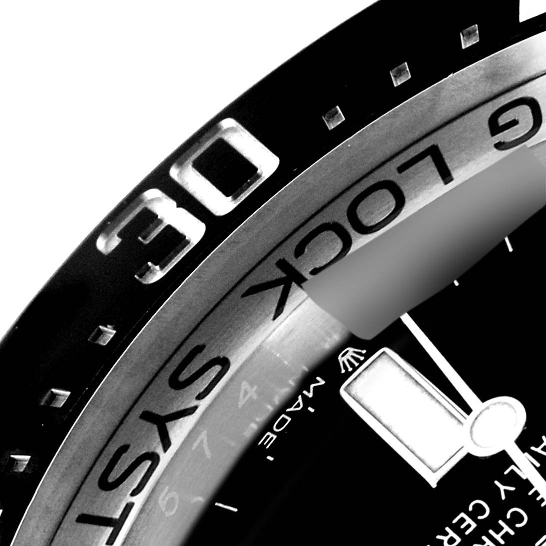 The image shows a close-up of the dial and bezel of a Rolex Sea-Dweller 126660 Men's Stainless Steel Blue Dial 126660 Men's Stainless Steel Blue Dial watch.