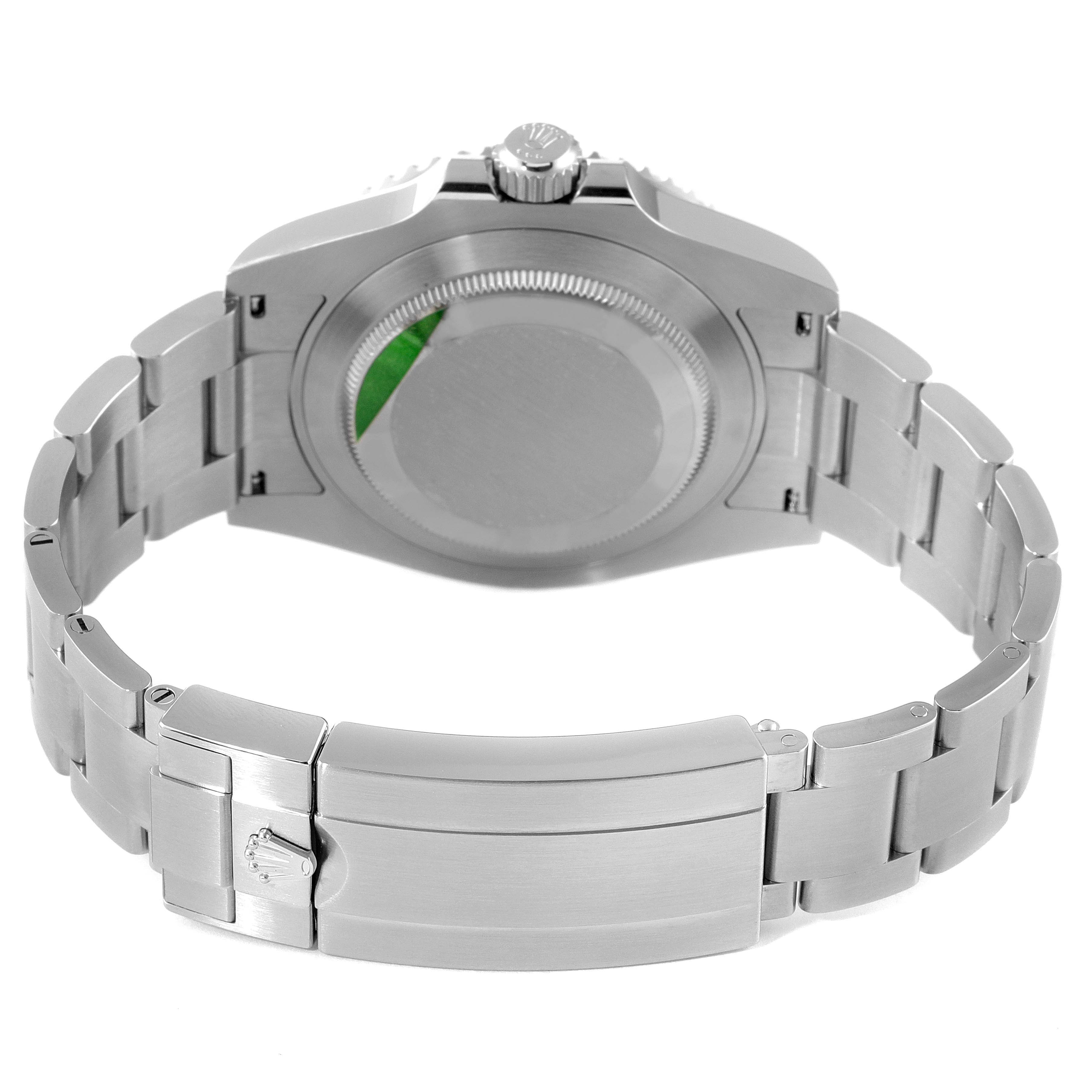 This image shows the back case and stainless steel bracelet of a Rolex Submariner 126610 Men
s Stainless Steel Black Dial 126610 Men
s Stainless Steel Black Dial watch from a rear angle.