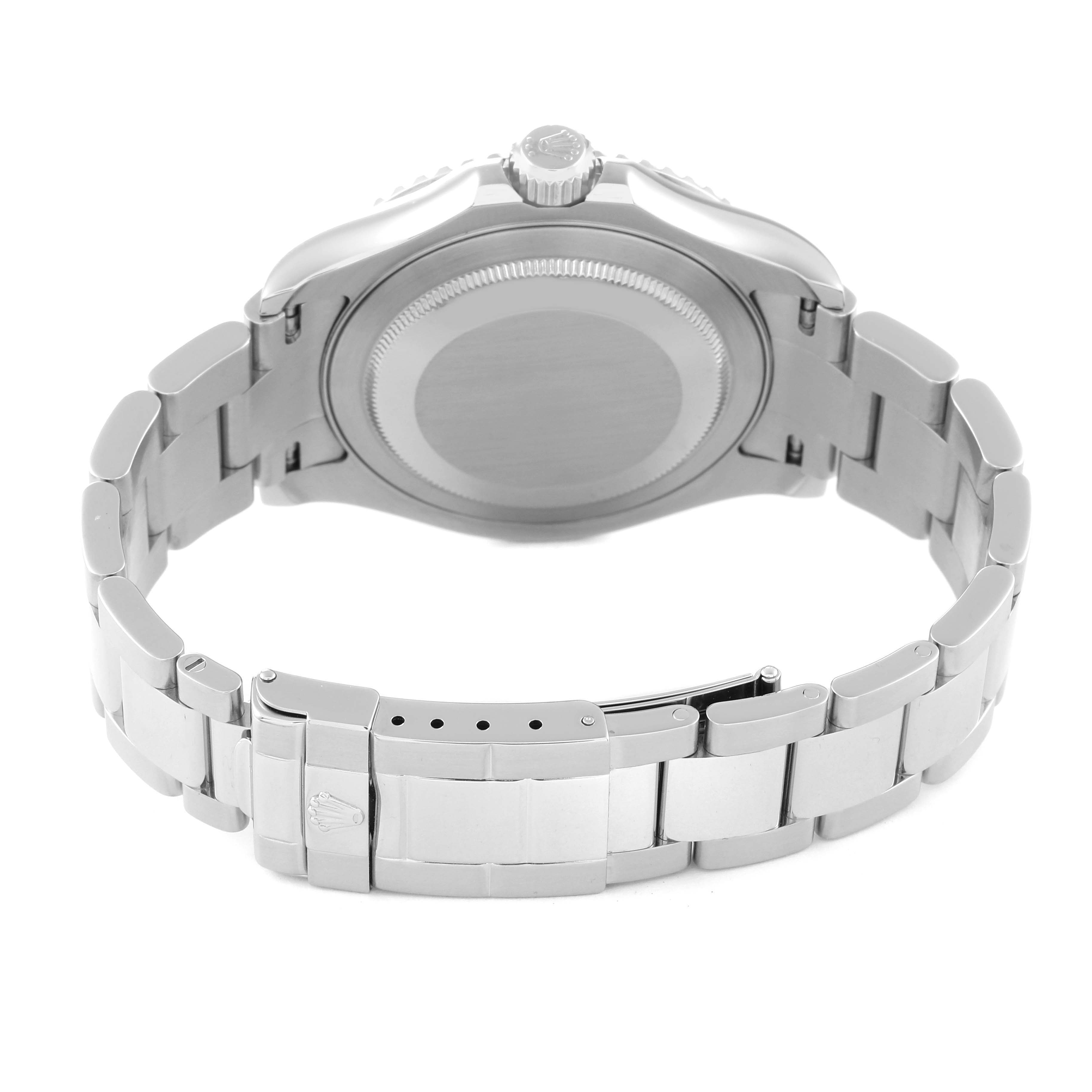 The image shows the back case and metal bracelet of a Rolex Yacht-Master 16622 Men's Stainless Steel Silver Dial 16622 Men's Stainless Steel Silver Dial watch from a rear angle.