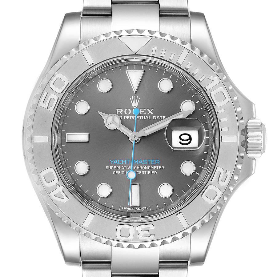Rolex Yachtmaster Rhodium Dial Steel Platinum Mens Watch 116622 SwissWatchExpo