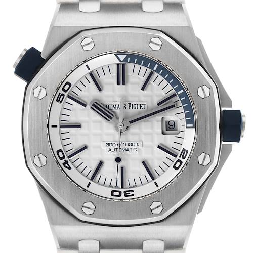 Photo of Audemars Piguet Royal Oak Offshore Diver Steel Mens Watch 15710ST Box Card
