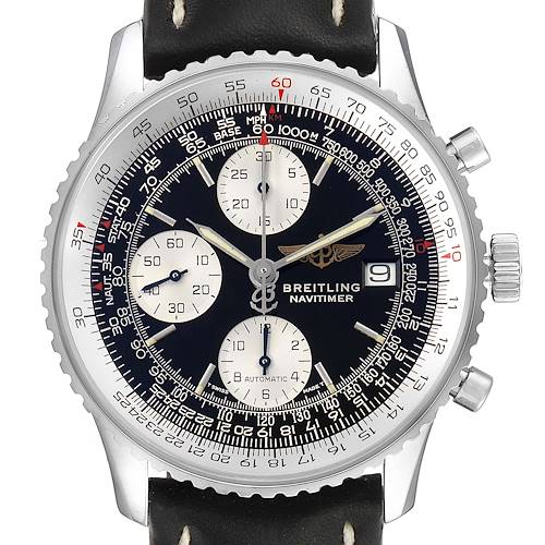 Photo of Breitling Navitimer II Black Dial Steel Mens Watch A13022 Box Papers
