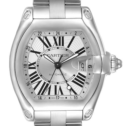 Photo of Cartier Roadster GMT Silver Dial Stainless Steel Mens Watch W62032X6