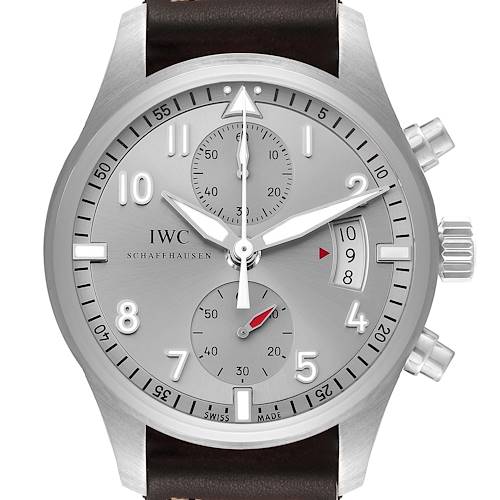 Photo of IWC Pilot Spitfire Ju Air Chronograph Silver Dial Mens Watch IW387809