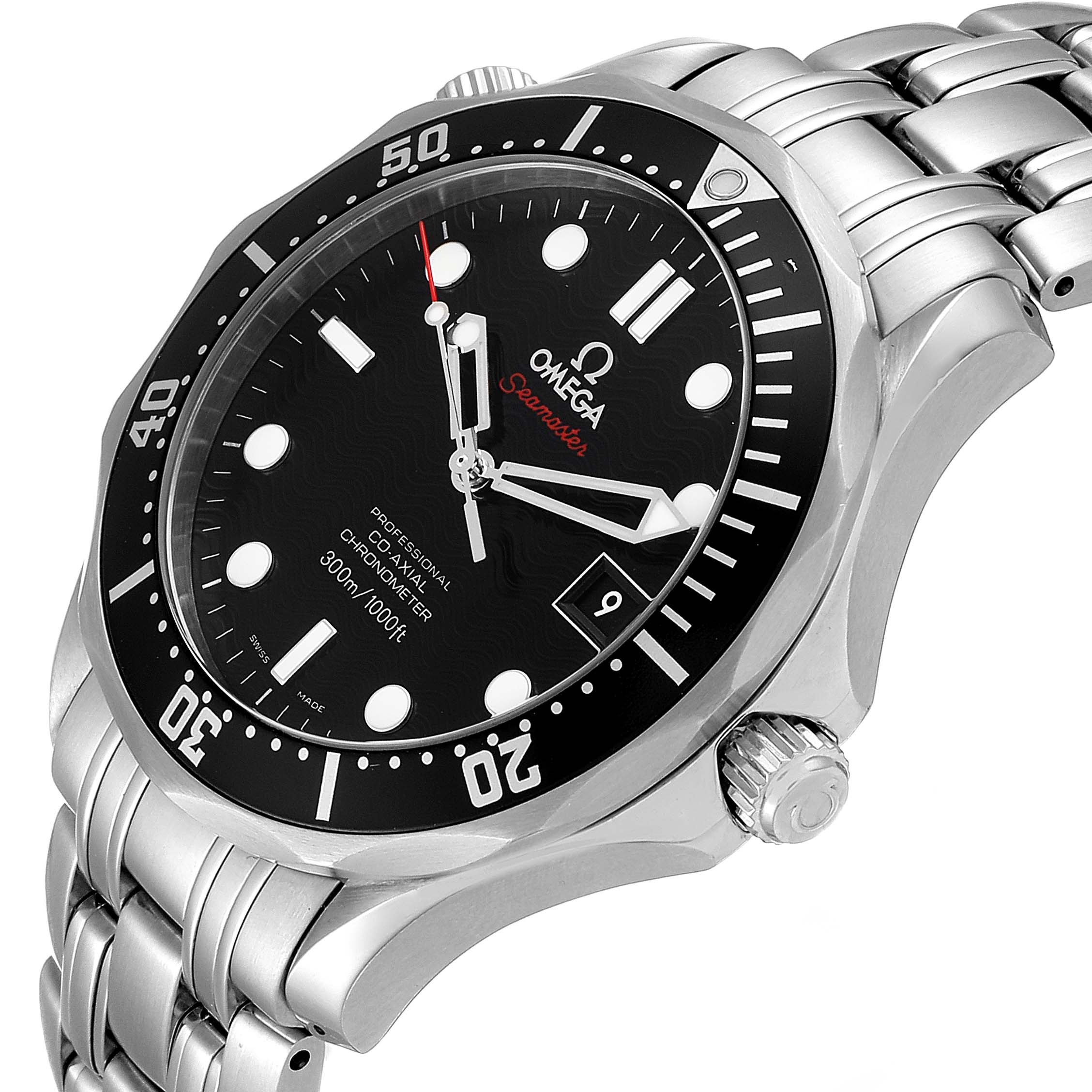 Omega Seamaster Black Dial Steel Mens Watch 212.30.41.20.01.002 Card ...