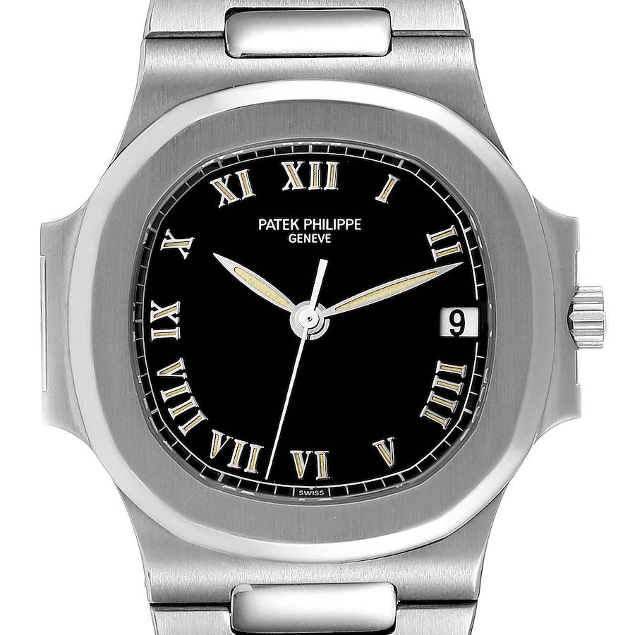 Patek Philippe Nautilus Black Dial Automatic Steel Mens Watch 3800 Papers SwissWatchExpo