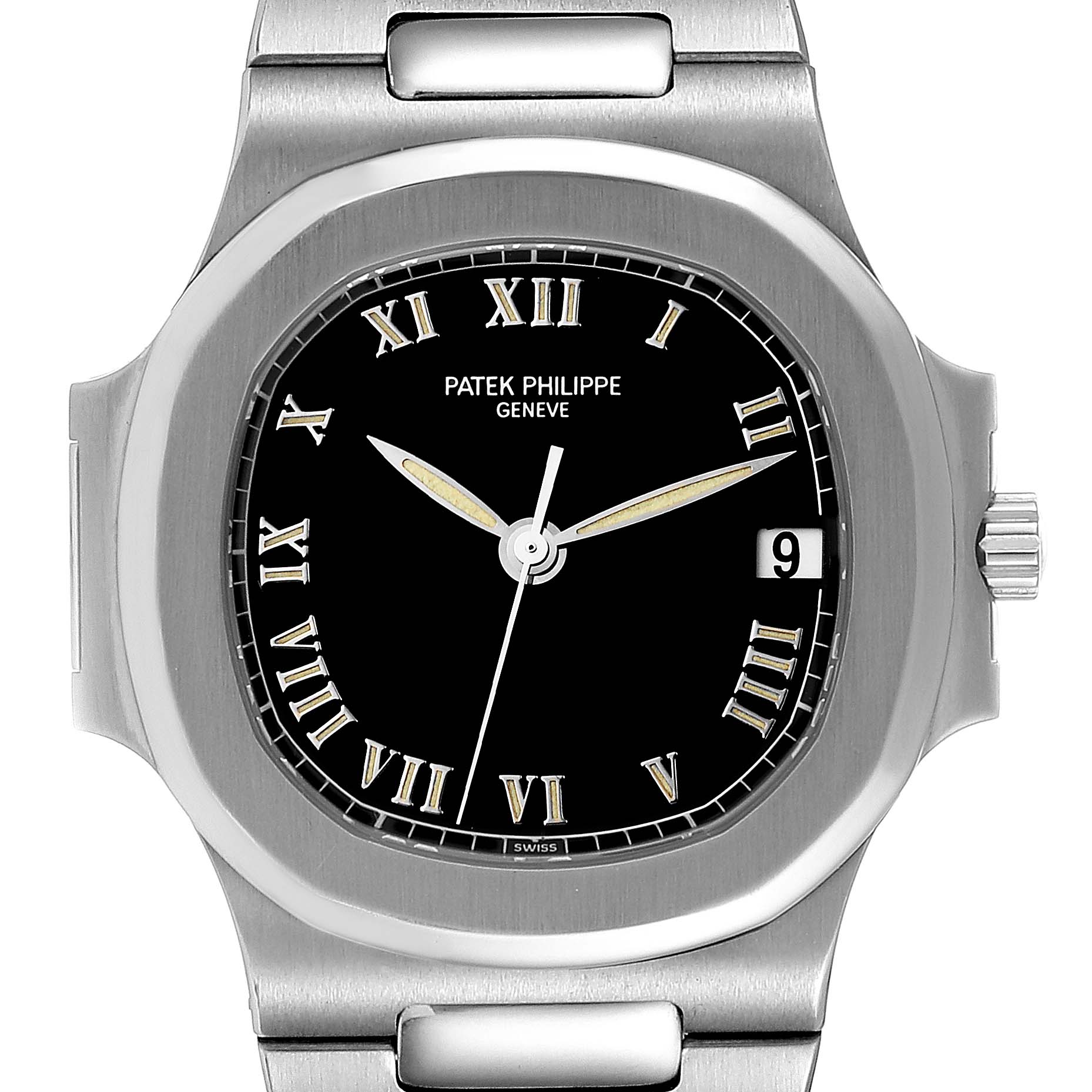 Patek Philippe Nautilus Black Dial Automatic Steel Mens Watch 3800 ...