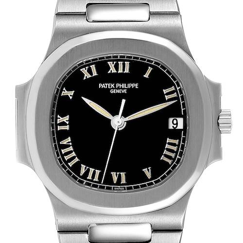 Photo of Patek Philippe Nautilus Black Dial Automatic Steel Mens Watch 3800 Papers