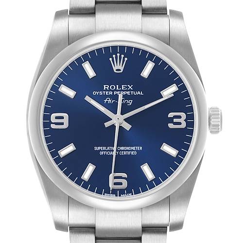 Photo of Rolex Air King 34 Blue Dial Steel Mens Watch 114200
