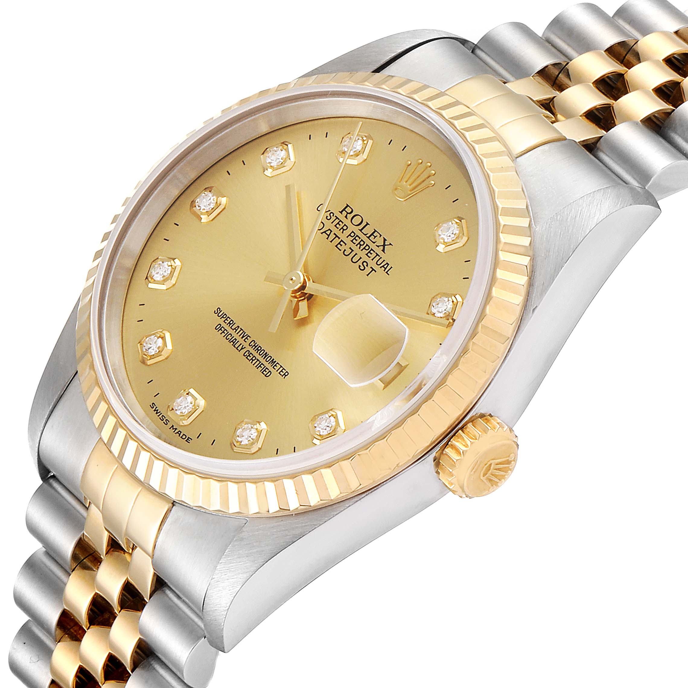 rolex datejust 36 gold diamond