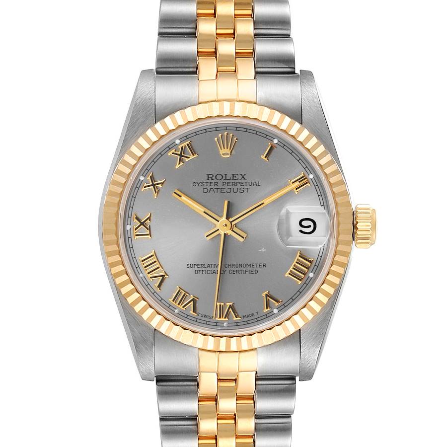 Rolex Datejust Midsize 31 Slate Dial Steel Yellow Gold Ladies Watch 68273 SwissWatchExpo