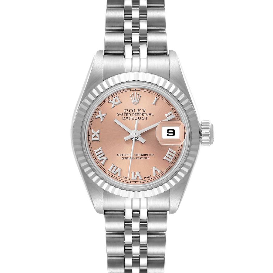 Rolex Datejust Salmon Dial White Gold Steel Ladies Watch 79174 Box Papers SwissWatchExpo