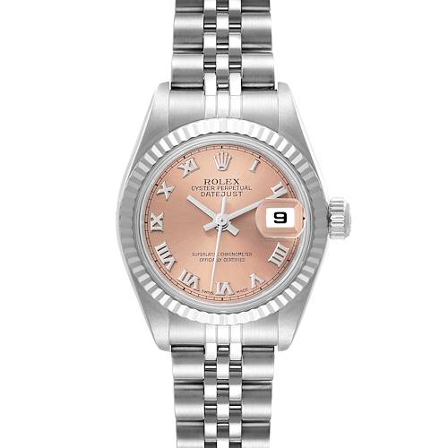 Photo of Rolex Datejust Salmon Dial White Gold Steel Ladies Watch 79174 Box Papers