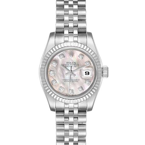 Photo of Rolex Datejust Steel White Gold MOP Diamond Ladies Watch 179174
