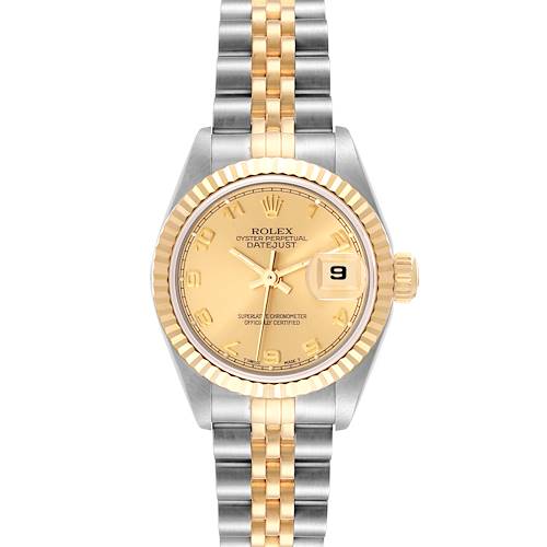 Photo of Rolex Datejust Steel Yellow Gold Champagne Arabic Dial Ladies Watch 69173