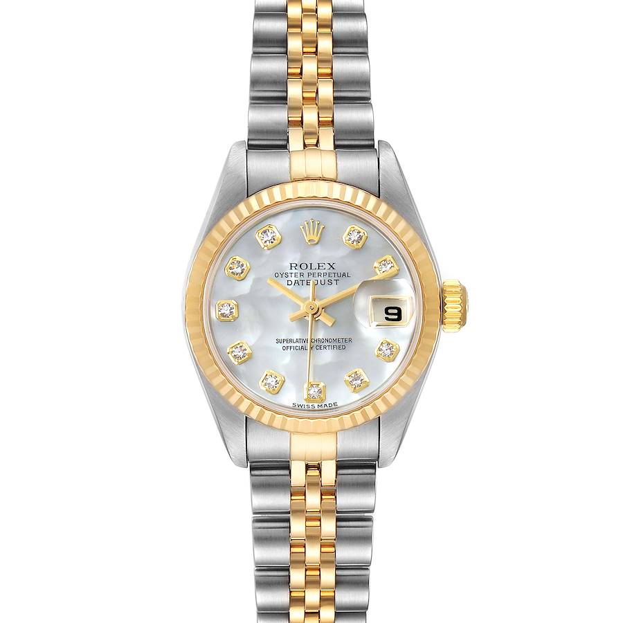 Rolex Datejust Steel Yellow Gold MOP Diamond Ladies Watch 79173 Box Papers SwissWatchExpo