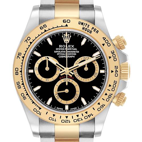 Photo of Rolex Daytona Steel Yellow Gold Black Dial Mens Watch 126503 Box Card