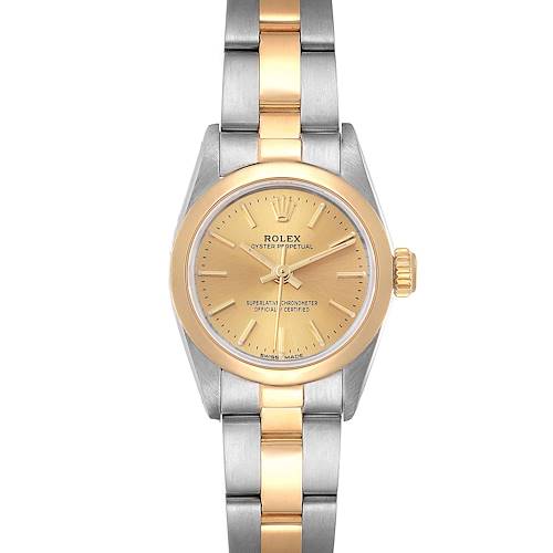 Photo of Rolex Oyster Perpetual Steel Yellow Gold Ladies Watch 67183 Box Papers