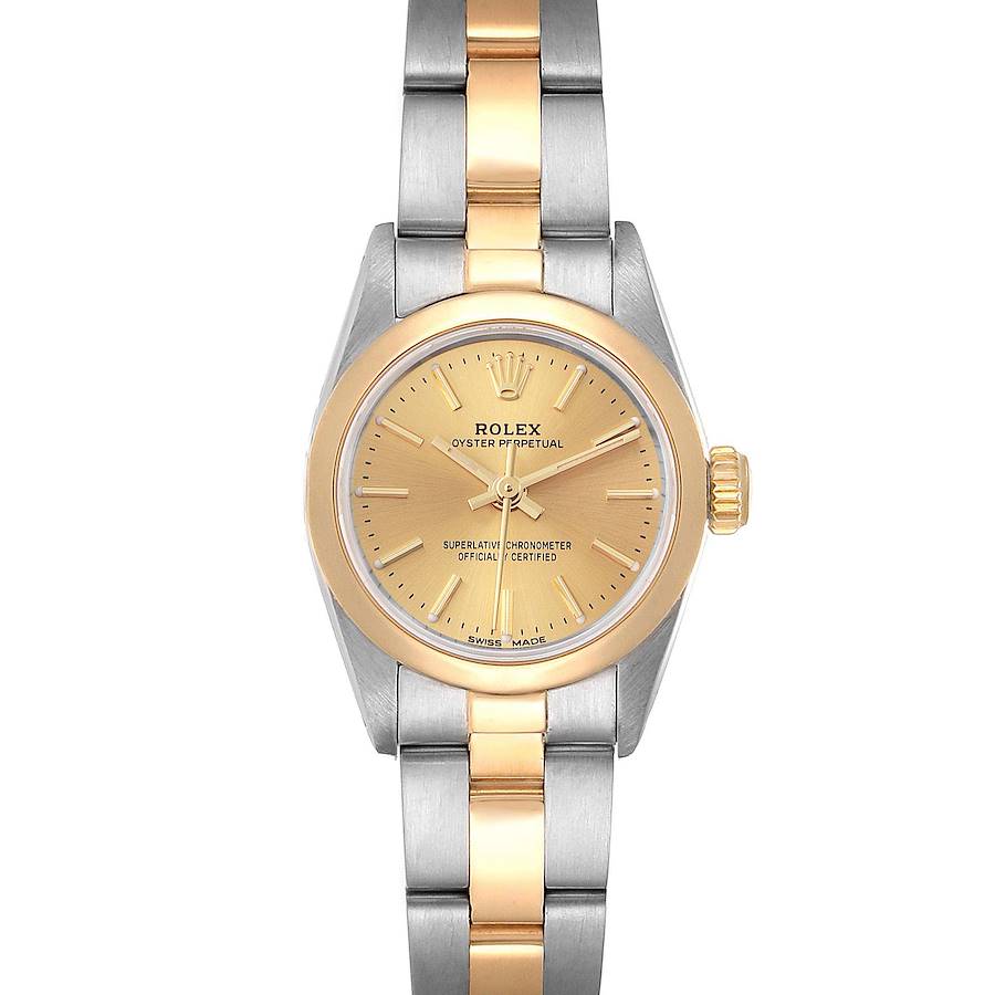 Rolex Oyster Perpetual Steel Yellow Gold Ladies Watch 67183 Box Papers SwissWatchExpo