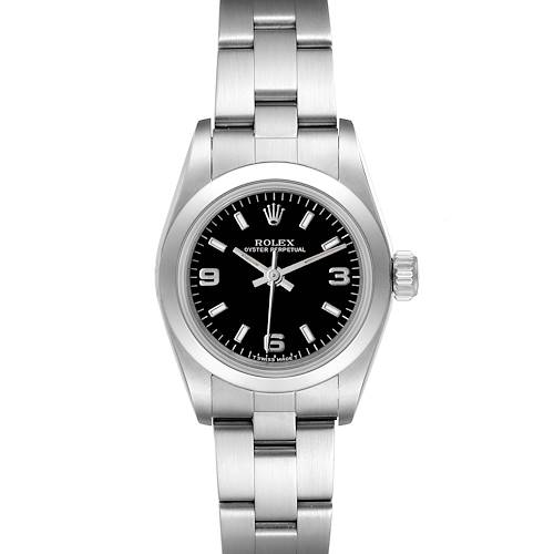 Photo of Rolex Oyster Perpetual Steel Black Dial Ladies Watch 67180