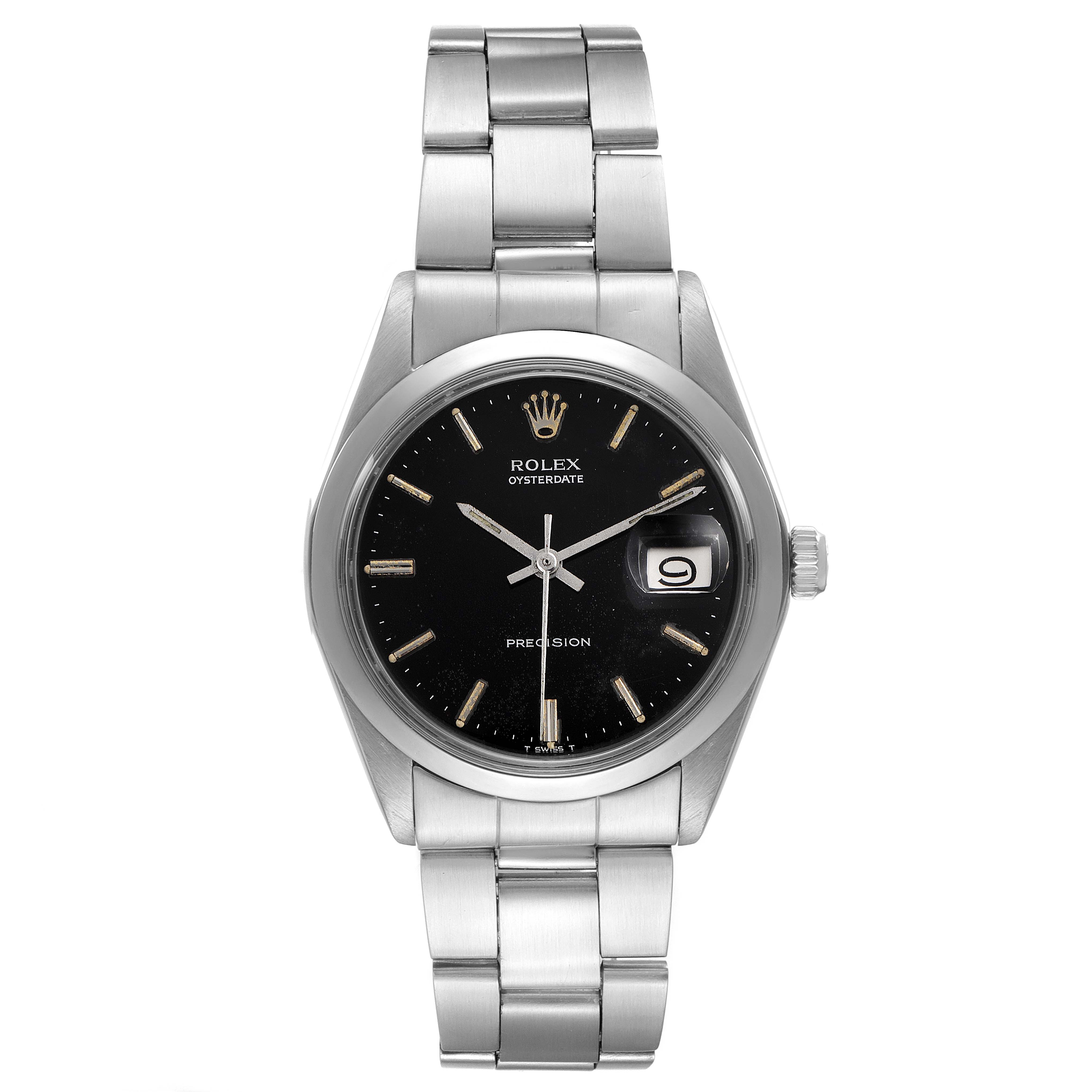 The image shows a front view of a Vintage Collection Rolex Oysterdate watch, displaying its dial, bezel, and bracelet.