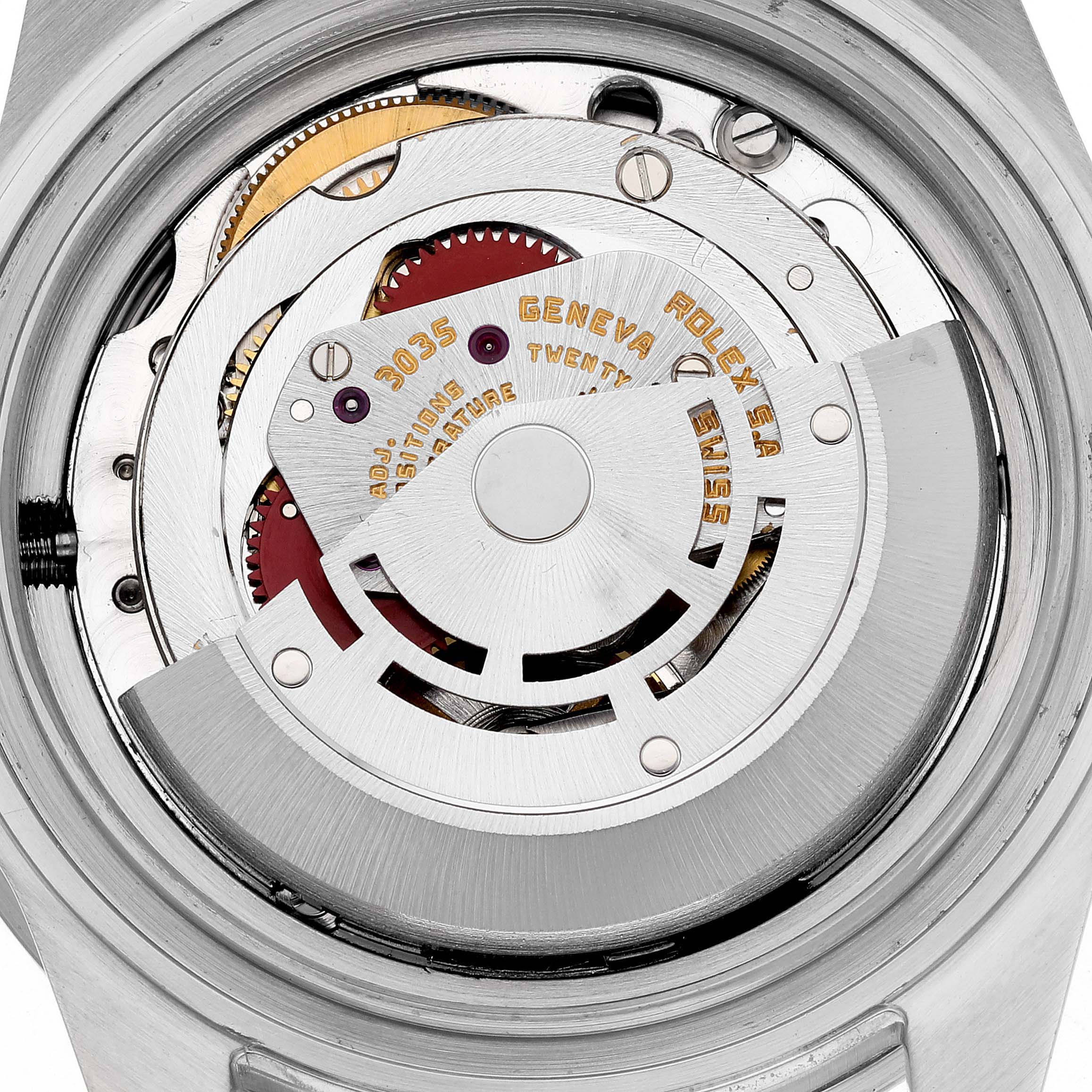 This image shows a detailed close-up of the Rolex Vintage Collection 16800 Men's Stainless Steel Black Dial 16800 Men's Stainless Steel Black Dial model's movement system from the back of the watch.