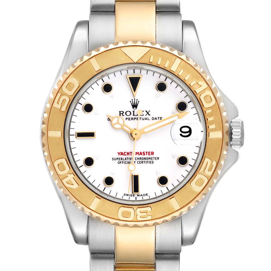 Rolex Yachtmaster Midsize Steel Yellow Gold Mens Watch 168623 Box Papers SwissWatchExpo