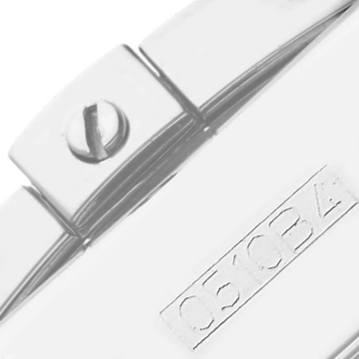 The image shows a close-up angle of the bracelet clasp with a visible screw and serial engraving on the Breitling Chronomat AB0110/A011C89PA Men's Stainless Steel Blue Dial AB0110/A011C89PA Men's Stainless Steel Blue Dial.